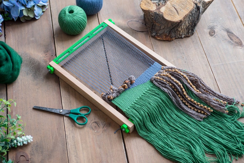 Weaving loom kit for beginners Weaving frame Tapestry DIY Etsy