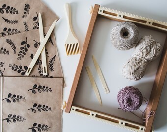 Weaving loom kit for beginners, Weaving frame, Tapestry DIY