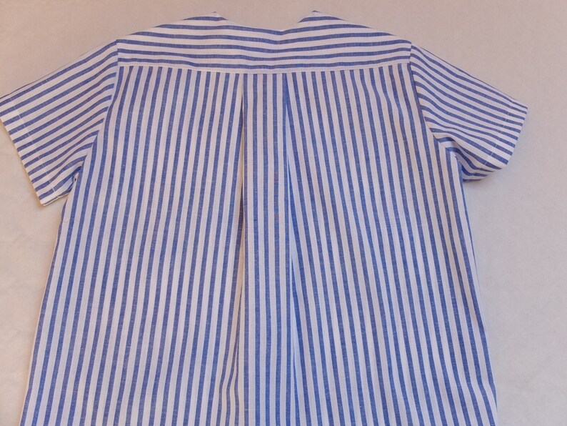 Blue and white striped sailor, for boy, size 8 years old image 2