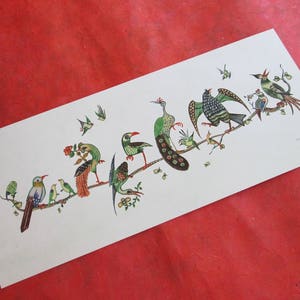 Vintage Mahjong Birds on a Branch Print
