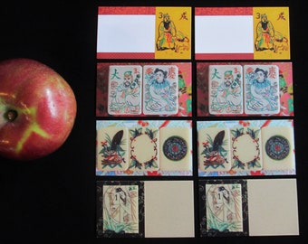 Vintage Mahjong Tile Briefpapierkarten, Geschenkbeilagenkarten, 8er-Set