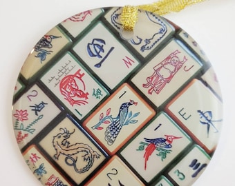 Enrobed Mahjong Tiles, Round Ornament