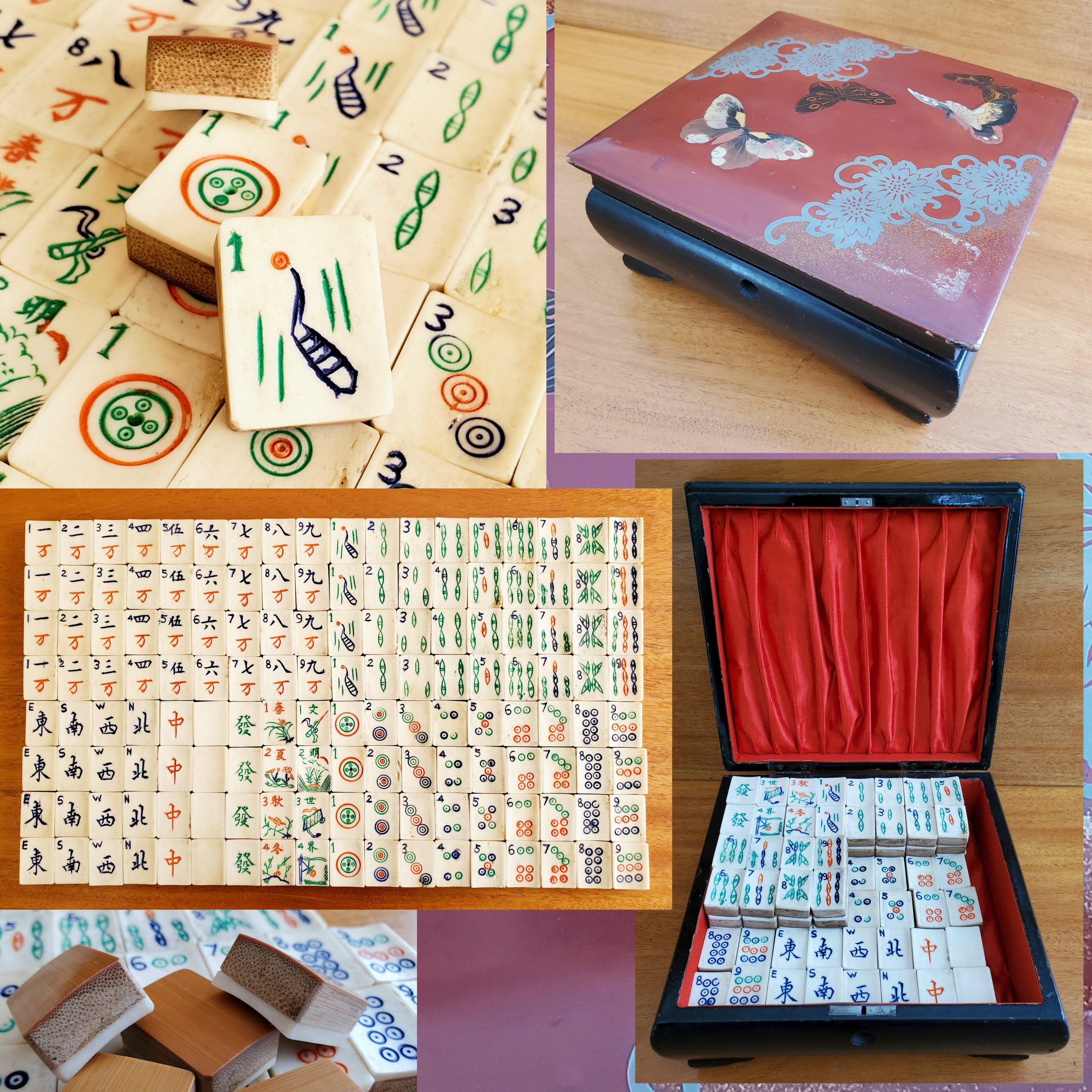 5469 Japanese Mah Jong Set With Case Vtg. Authentic Riichi -  Denmark