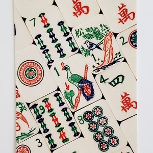 Mahjong Tile Themed Bookmarks, Images of Tiles From a Vintage Bone and ...