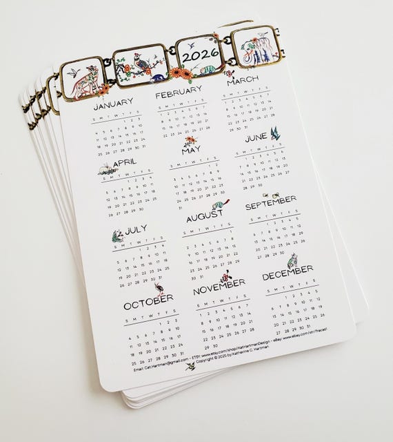 2026 Postcard Calendars, Set of Ten, 10, Vintage Mahjong Tiles, Full Year