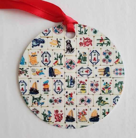 Mother Nature Mahjong, Round Aluminum Ornament