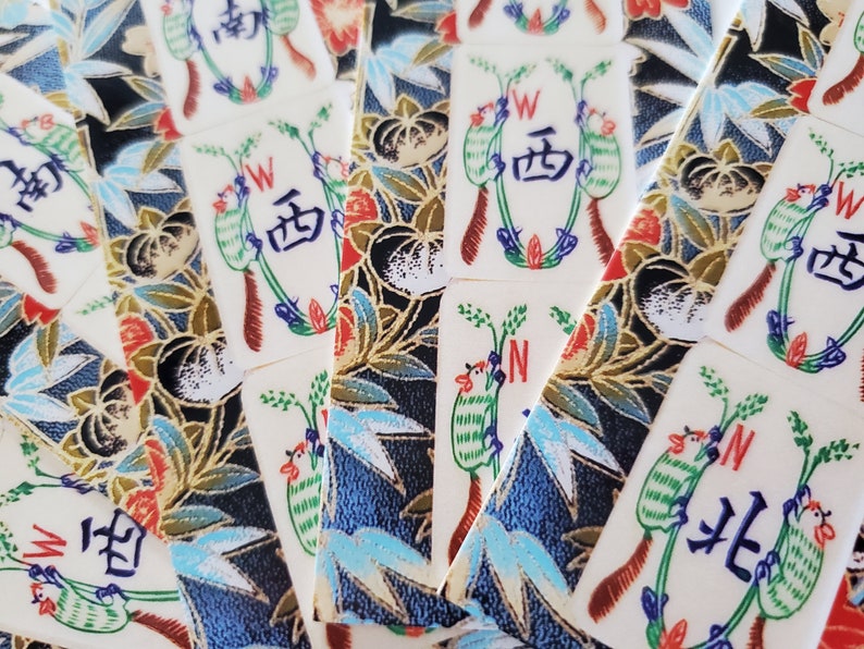 Vintage Mahjong, Winds, Set of Five Bookmarks, Paper - Etsy