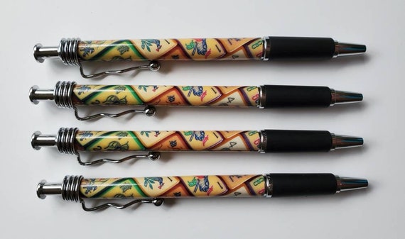 Enrobed Tiles, Sets of Four Ballpoint Pens ~ Inspired by Vintage Mahjong Tile Designs