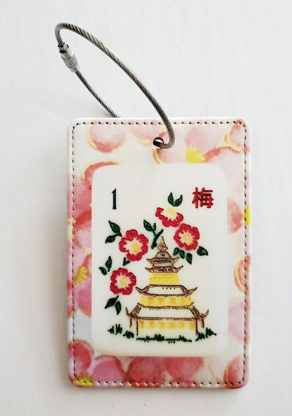 Luggage Tag with Metal Ring, Rectangle ~ Inspired by the Mother Nature Mahjong Set