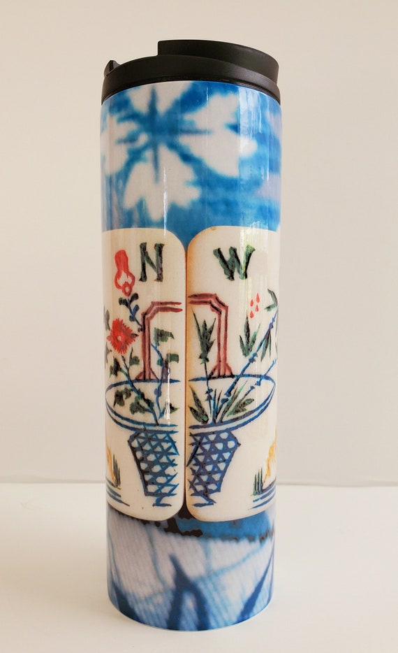 Mahjong, Flower Tiles Basket Design, Thermal Tumbler 16 oz.