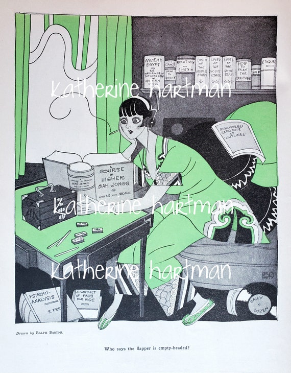 Mahjong Flapper Poster 11 x 14 Inches, Frame not included
