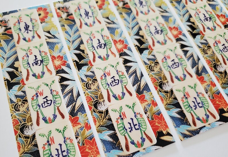 Vintage Mahjong, Winds, Set of Five Bookmarks, Paper - Etsy