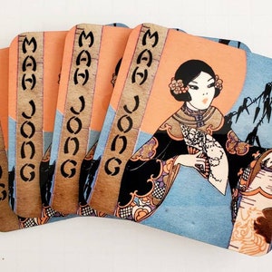 Set of Four, c1920s by Buzza, Mahjong Theme Coasters