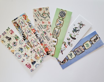 Mahjong Themen, Papier Lesezeichen, 6er Set