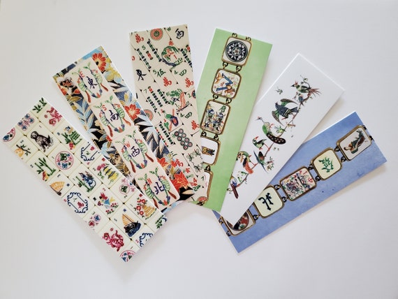 Mahjong Themed, Paper Bookmarks, Set of Six