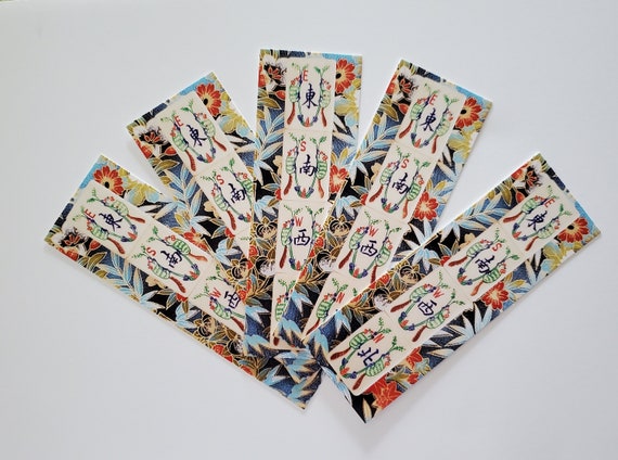 Vintage Mahjong, Winds, Set of Five Bookmarks, Paper