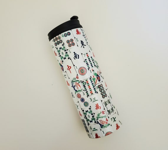 Vintage Mahjong Bone and Bamboo Tile Theme, Thermal Tumbler 16 oz.