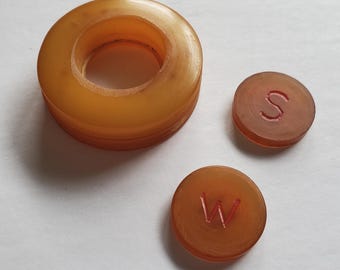 Disques à vent de mahjong Catalin avec support de jus de pomme
