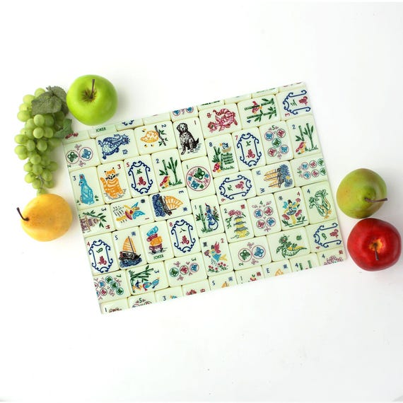 Large Cutting Board, Mother Nature Mahjong Tile Design, 15.5” W x 11.25” L. Made to Order