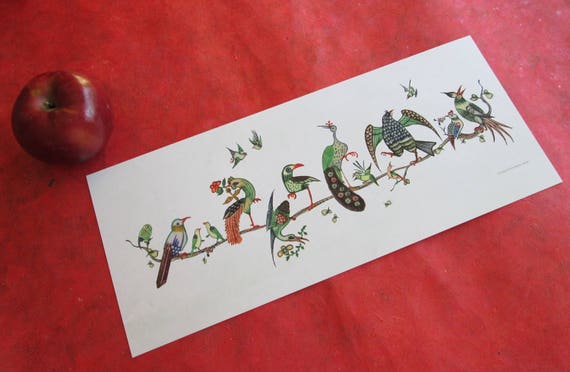 Vintage Mahjong Birds on a Branch Print