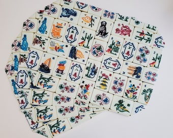 Set of Four Placemats, Mother Nature Mahjong