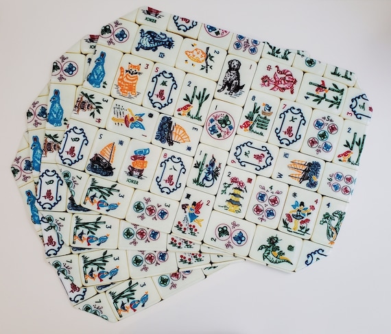 Set of Four Placemats, Mother Nature Mahjong