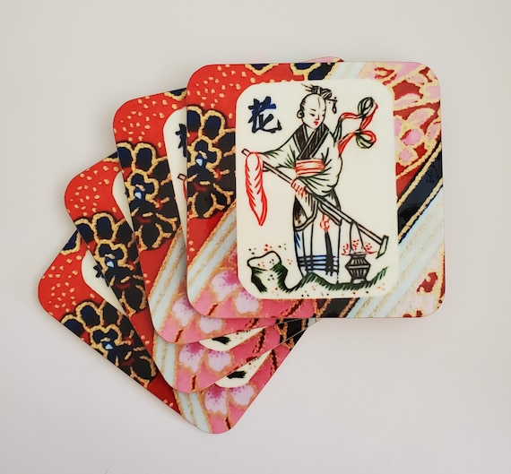 Set of Four, Mahjong Chinese Fairy Coasters
