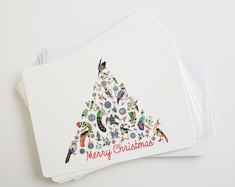 Merry Christmas, Mahjong Greeting Postcards and Envelopes, Set of Ten, From Vintage Mahjong Tiles