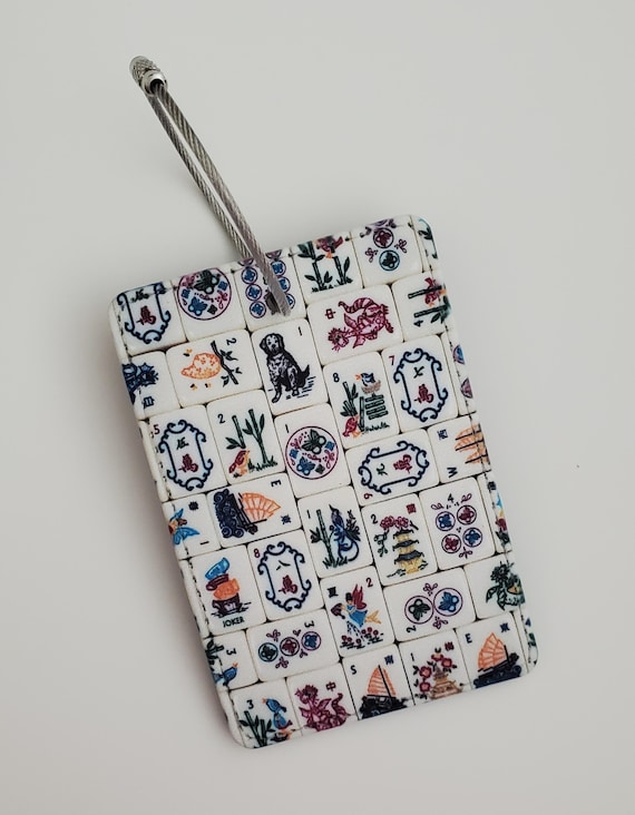 Luggage Tag with Metal Ring, Rectangle ~ Inspired by the Mother Nature Mahjong Set
