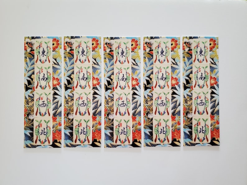Vintage Mahjong, Winds, Set of Five Bookmarks, Paper - Etsy