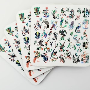 Set of Four, Mahjong Birds Coasters