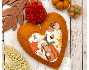 Pumpkin Patch Heart Decoration