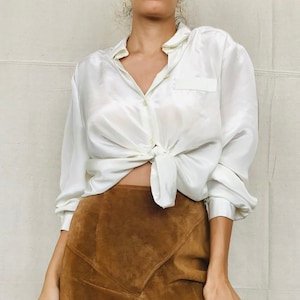 Vintage Satin Blouse - Small - Medium