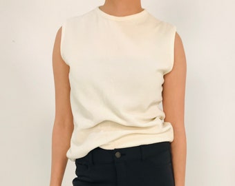 Vintage White Knit Tank
