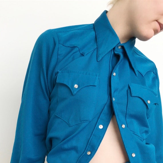 70's Blue Button Up Rockmount