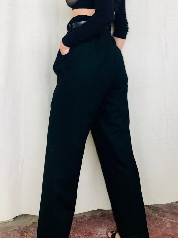 80s Wool Trousers in Black - Small - Medium - Lar… - image 1