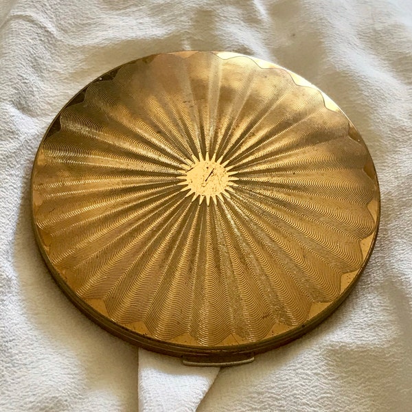 Stratton Vintage Brass Compact Mirror and Powder Vintage 50's