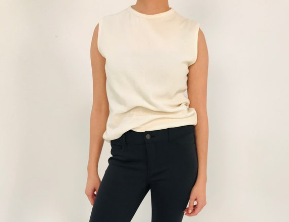 Vintage White Knit Tank - image 1