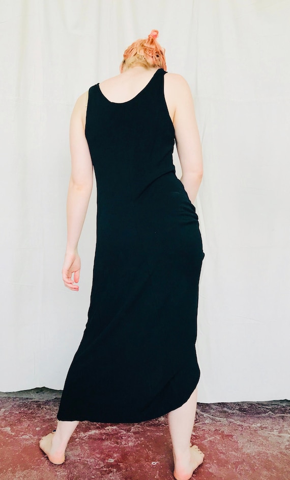 Vintage 90s Black Maxi Dress Size Small/Medium Bla