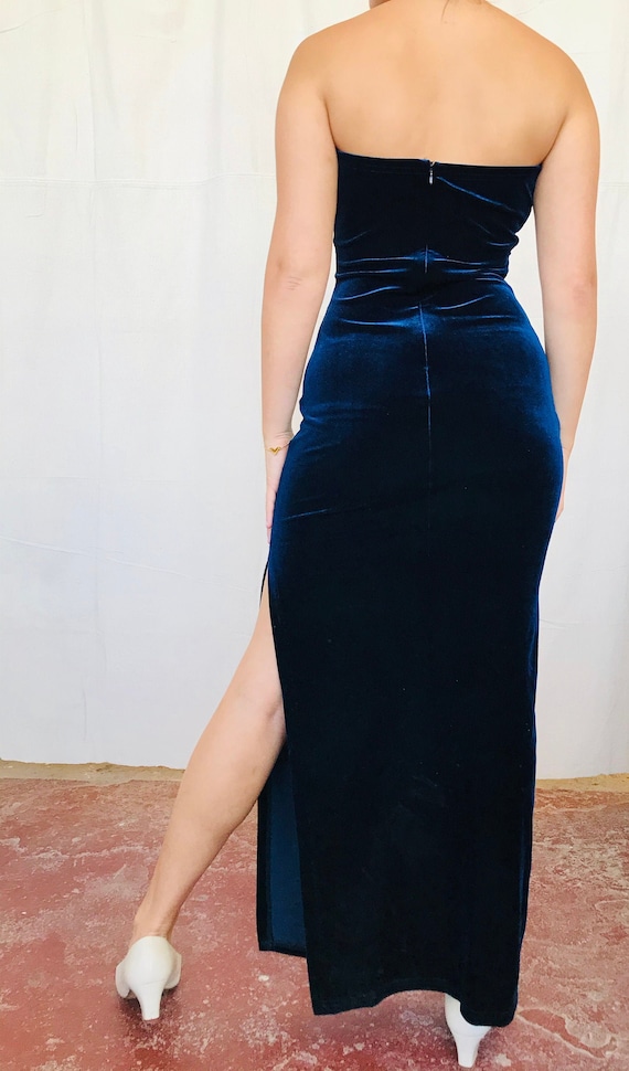 Royal Blue Velvet Vintage Gown