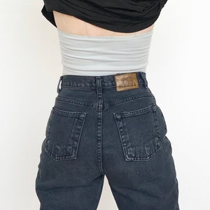 Vintage High-Waisted Navy Black Jeans | Size M | Classic Straight Leg Denim | Deep Blue Cotton Pants | 90s Minimalist Fit