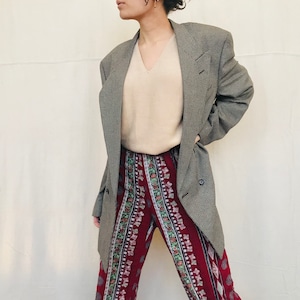 Laine surdimensionnée vintage des années 90 - Silk Blazer Large - Small