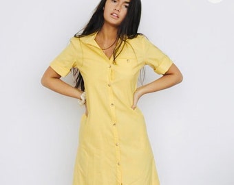 1960&#39;s Yellow Shift Dress