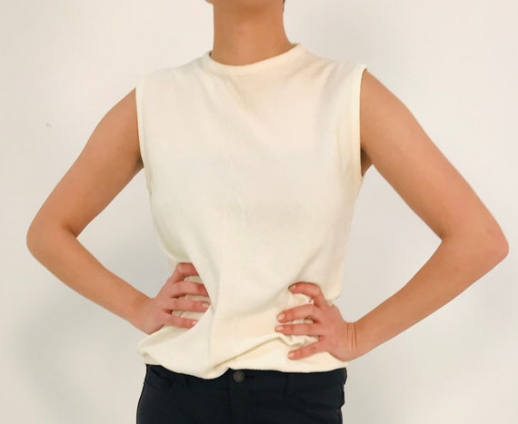 Vintage White Knit Tank - image 4