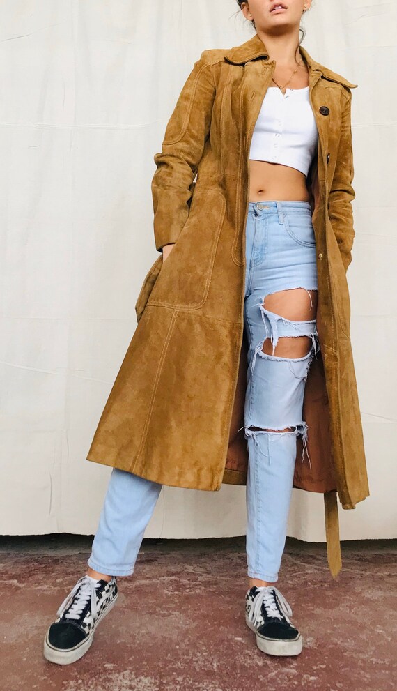 Vintage Genuine Leather Trench Coat