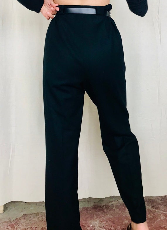 80s Wool Trousers in Black - Small - Medium - Lar… - image 5