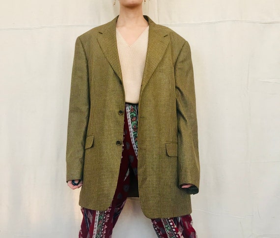 90s Vintage Oversized Wool - Silk Blazer - XL - S - image 3