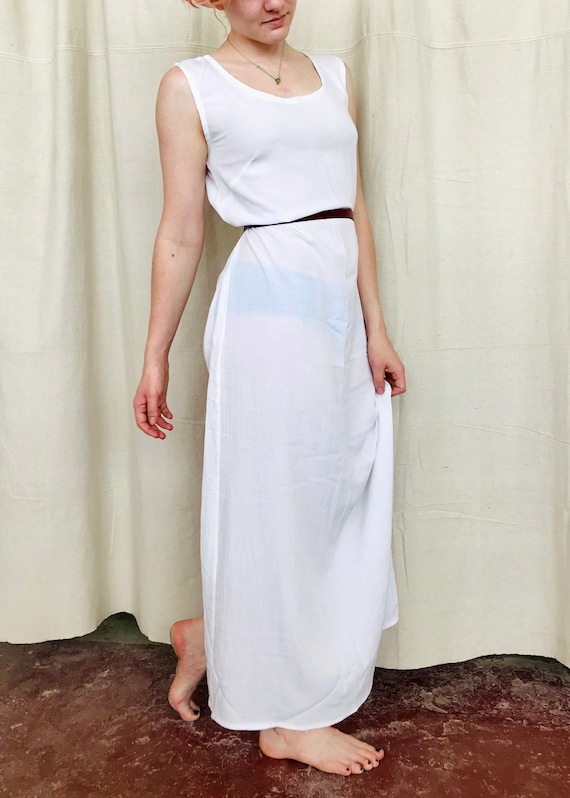 white rayon dress