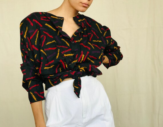 80's Rayon Blouse
