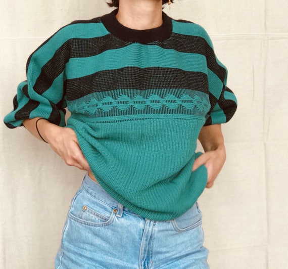 80's Patterned Oversized Sweater